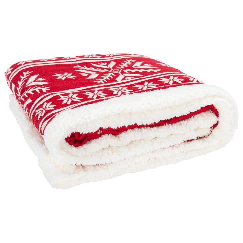 Safavieh Holiday Wintry 50" x 60" Throw in Red, , large