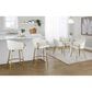 LumiSource Claire Swivel Counter Stool with White Faux Leather Upholstery in Gold (Set of 2), , large