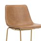 Ashley Ciabori 28.38" Faux Leather Barstool in Gold, , large