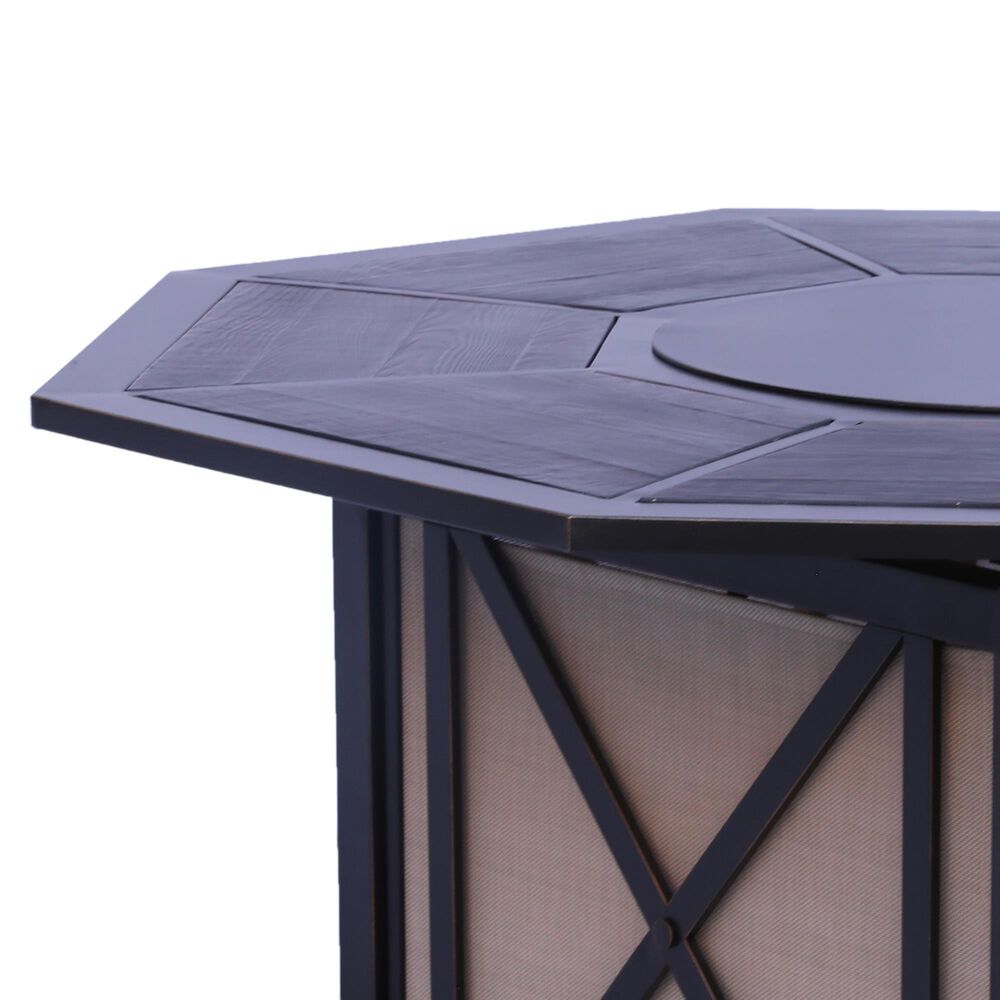 GatherCraft Denison 5-Piece Octagon Firepit Chat Set in Splendor Wheat, , large