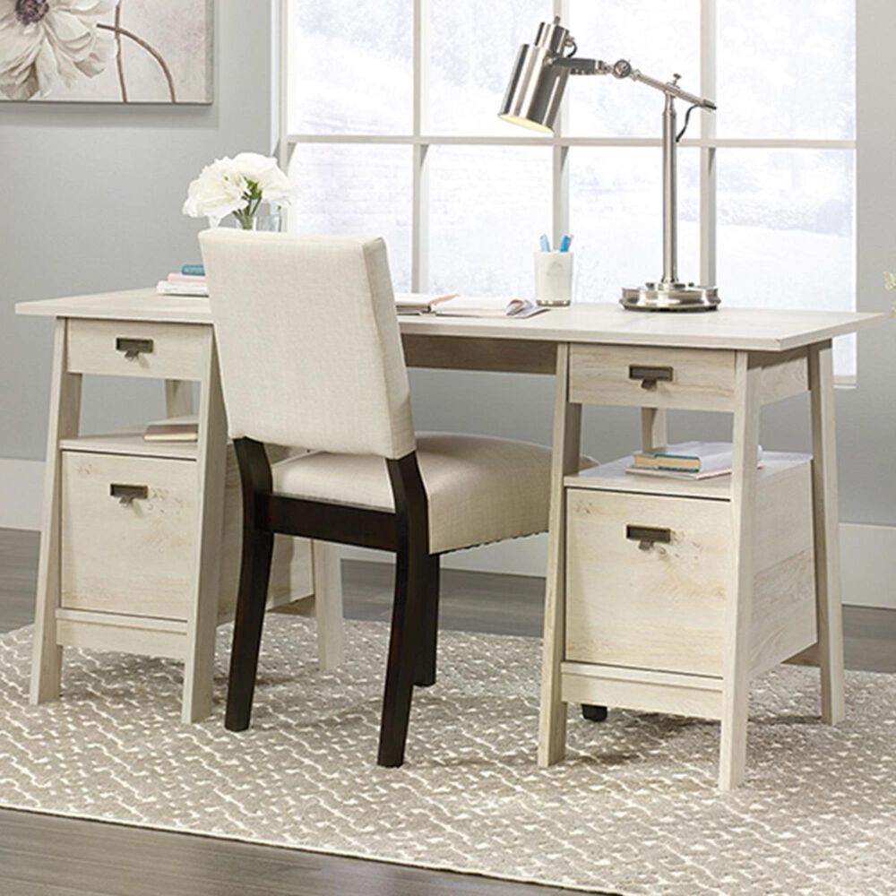 Sauder Trestle Executive Desk in Chalked Chestnut, , large