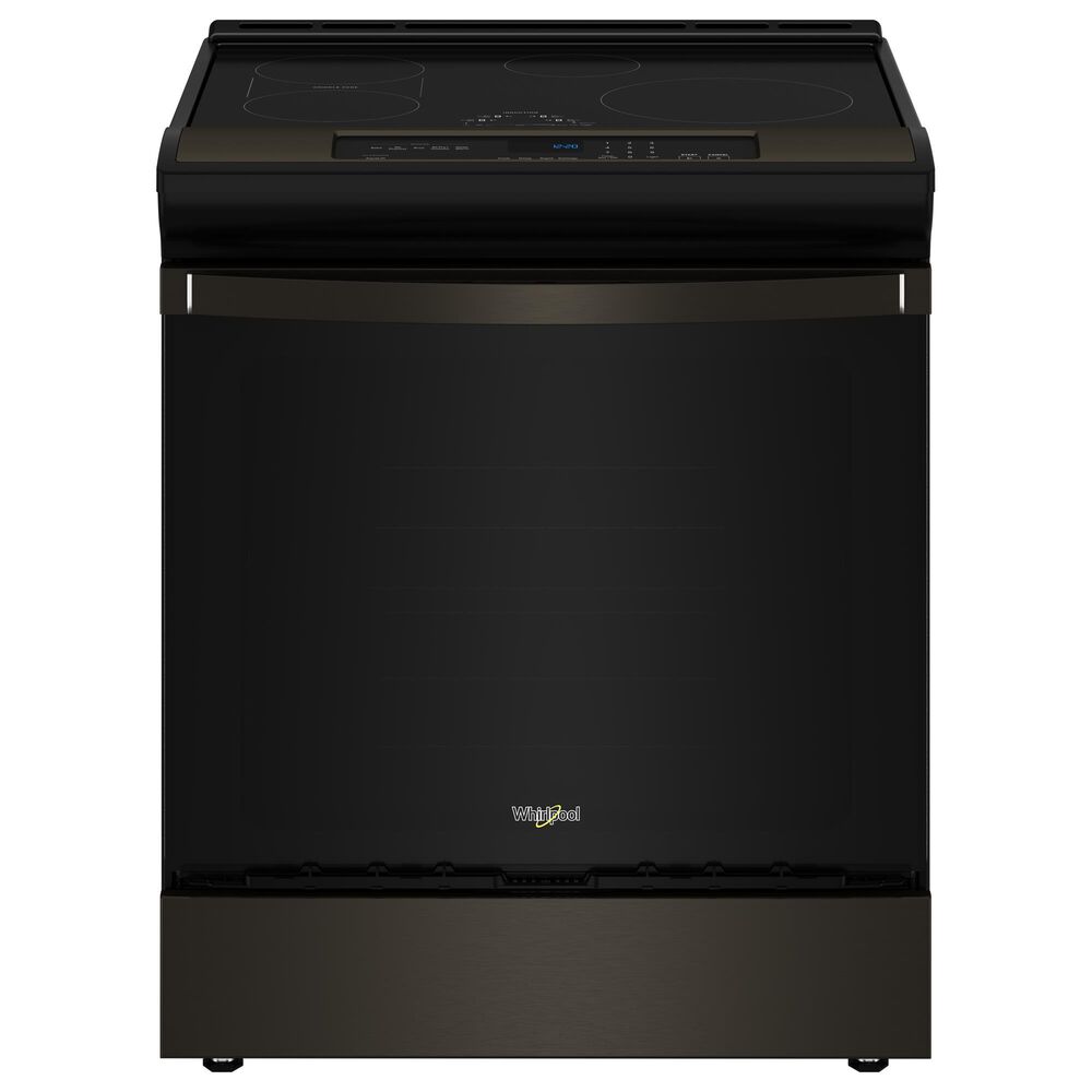 Whirlpool 2-Piece Kitchen Package with Black Stainless 6.4 Cu. Ft. Induction Range and Fingerprint Resistant Stainless Steel 1.1 Cu. Ft. Flush Mount Microwave, , large