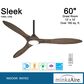 Minka-Aire Sleek 60" Smart Ceiling Fan with LED Light in Oil Rubbed Bronze, , large