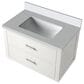 Lexora Home Castor 30" Single Bathroom Vanity in White with 2 cm White Cultured Marble Top and Rectangular Sink, , large