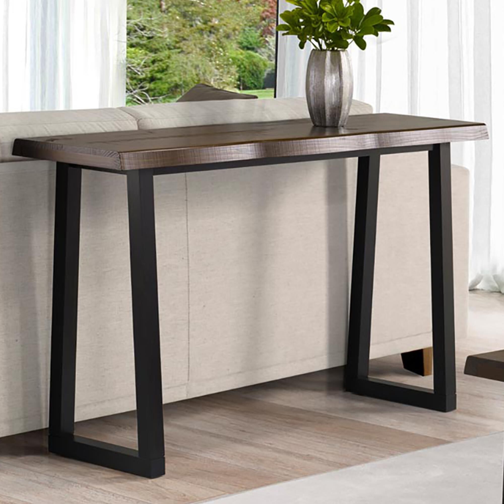 Steve Silver Jennings Sofa Table in Distressed Cherry and Ebony