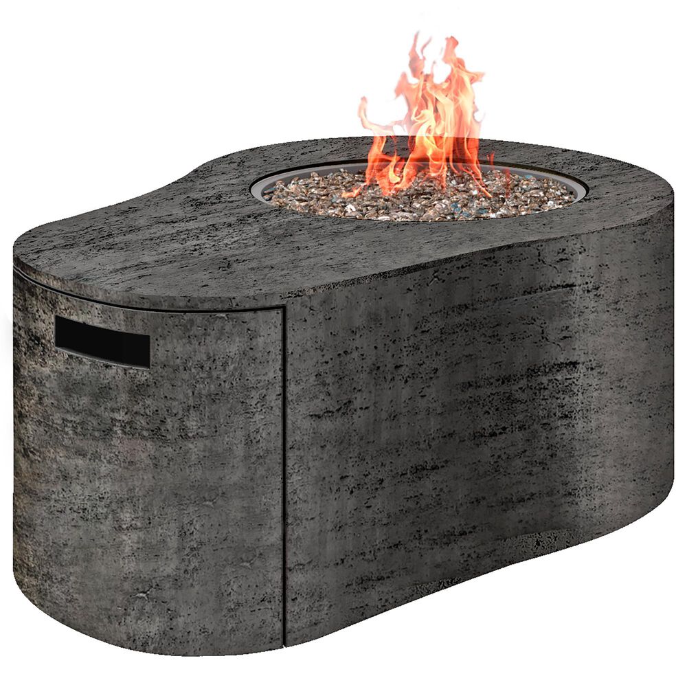 Ebel Outdoor Furniture Tahoe Fire Pit Table with Tumbled Fire Stone in Slate, , large