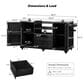 HOMLUX 67" Outdoor Kitchen Island with Stainless Steel Top in Black, , large
