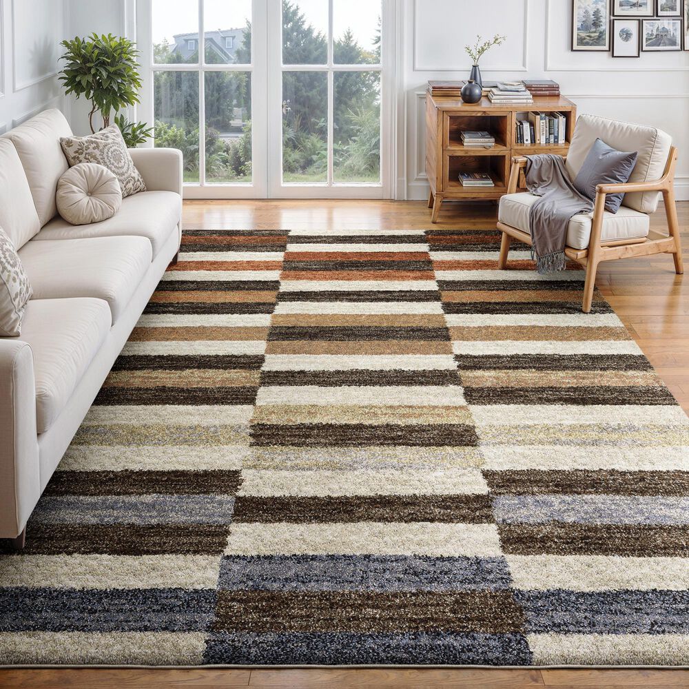 ROW by Oriental Weavers Gemma Brown, Rust and Beige 5'3" x 7' Area Rug, , large