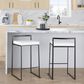 Lumisource Fuji Stackable Counter Stool with White Faux Leather Cushion in Black (Set of 2), , large