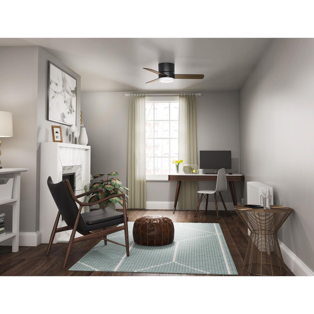 Hunter Minimus Low Profile 44&quot; Ceiling Fan with LED Light in Matte Black, , large