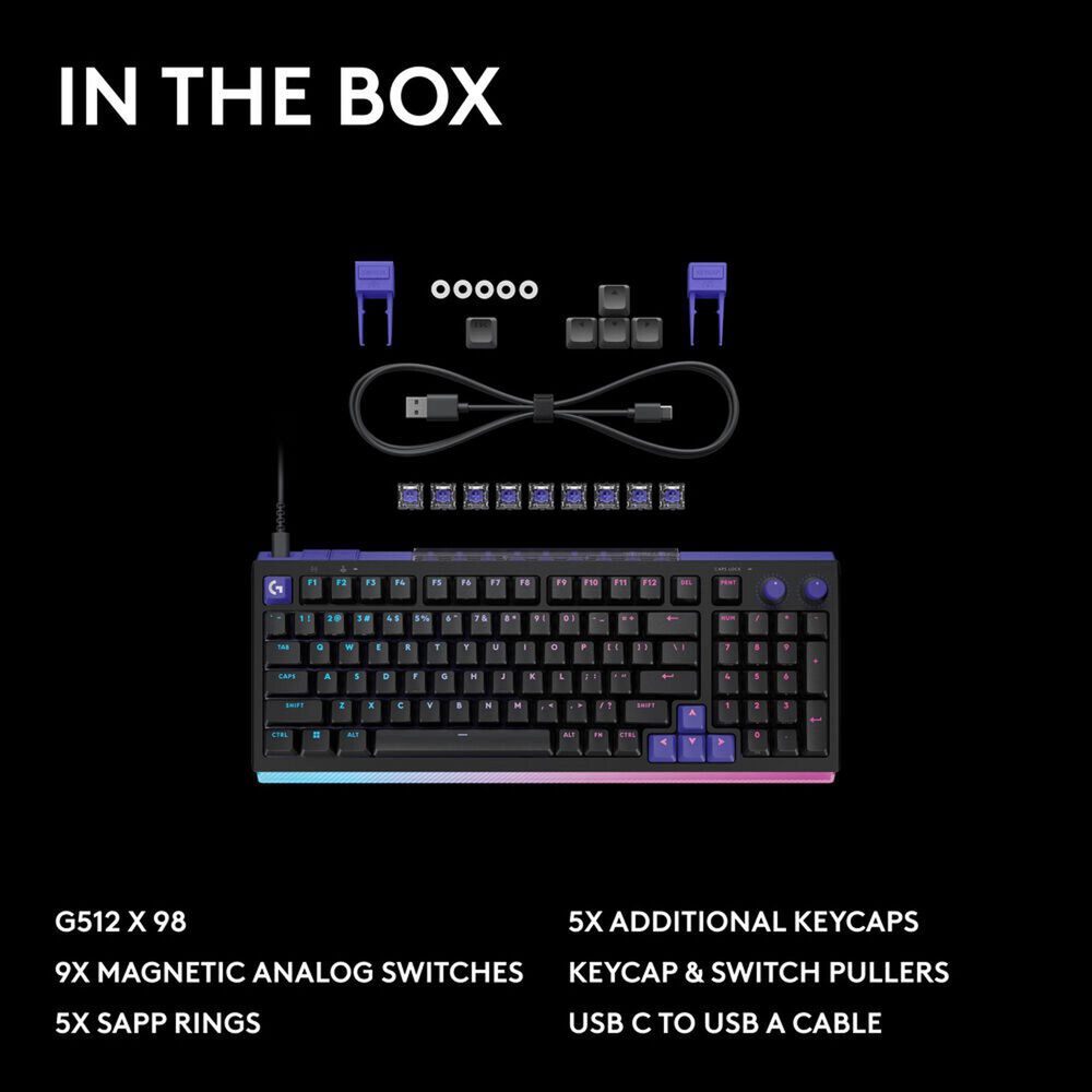 Logitech G512 X 98 Gaming Keyboard with Linear Switch in Black, , large