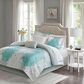 Hampton Park Maible 9-Piece Queen Comforter Set in Aqua, , large