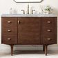 James Martin Vanities Amberly 48" Single Bathroom Vanity in Mid-Century Walnut with 3 cm Victorian Silver Quartz Top and Rectangular Sink, , large
