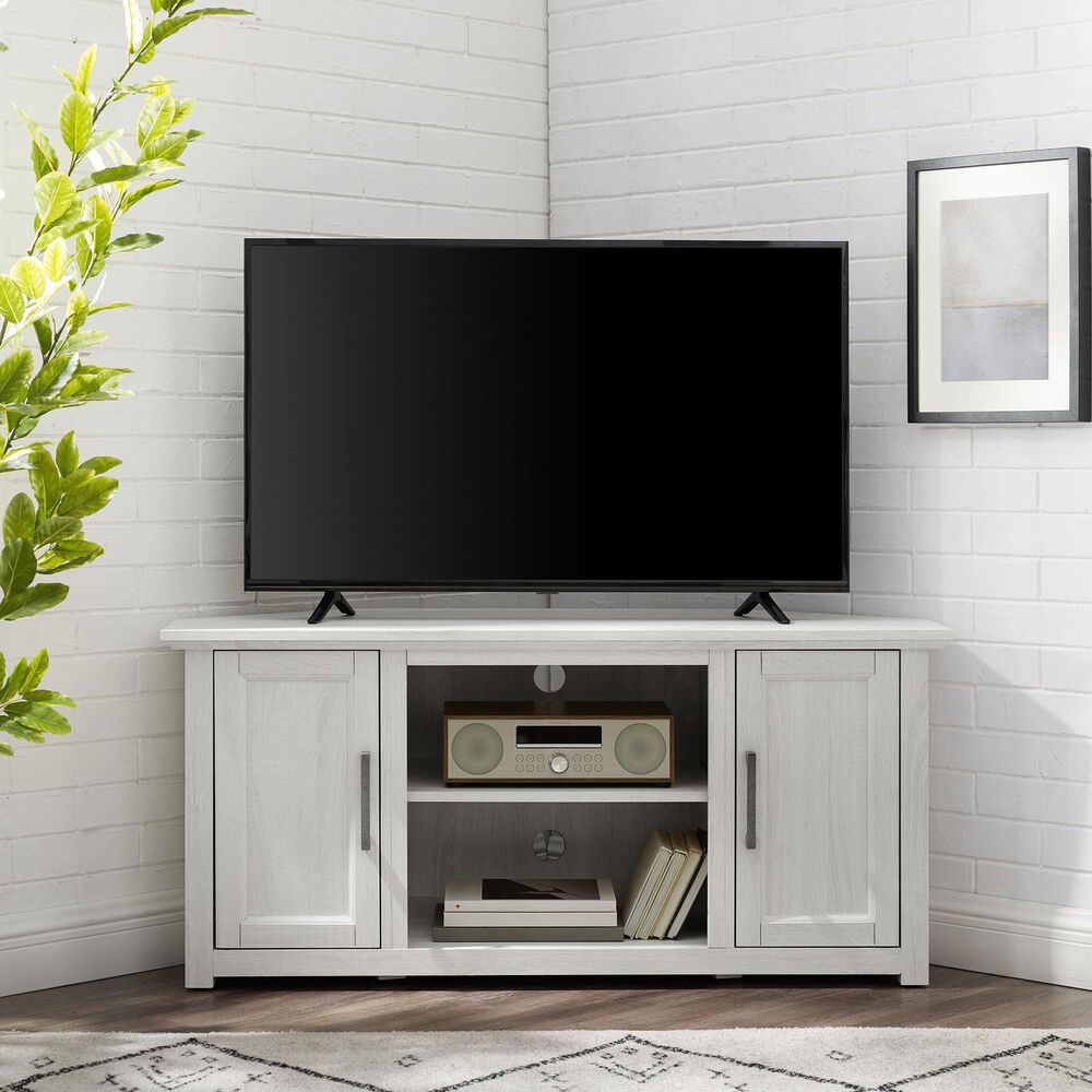 Crosley Furniture Camden 48" Corner TV Stand in Whitewash NFM