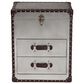 Baxton Studio Calidore 2-Drawer End Table in Silver, , large