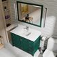 Lexora Home Jacques 48" Single Bathroom Vanity in Green with 2 cm White Cultured Marble Top and Rectangular Sink, , large