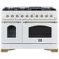 Forno Antico 48" Freestanding Dual Fuel Range in White, , large