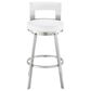 Blue River Flynn 26" Swivel Counter Stool with White Cushion in Brushed Stainless Steel, , large