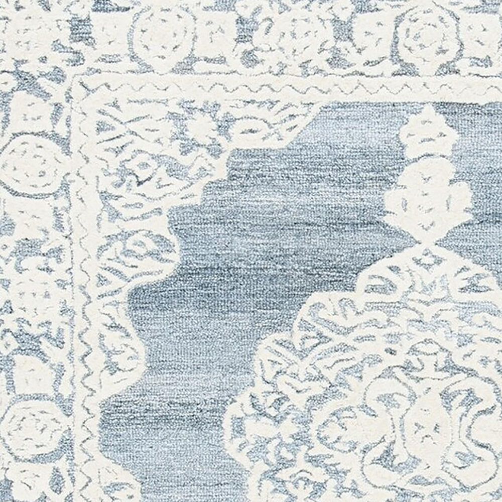 Safavieh Micro-Loop Bohemian 5&#39; Round Light Blue and Ivory Area Rug, , large