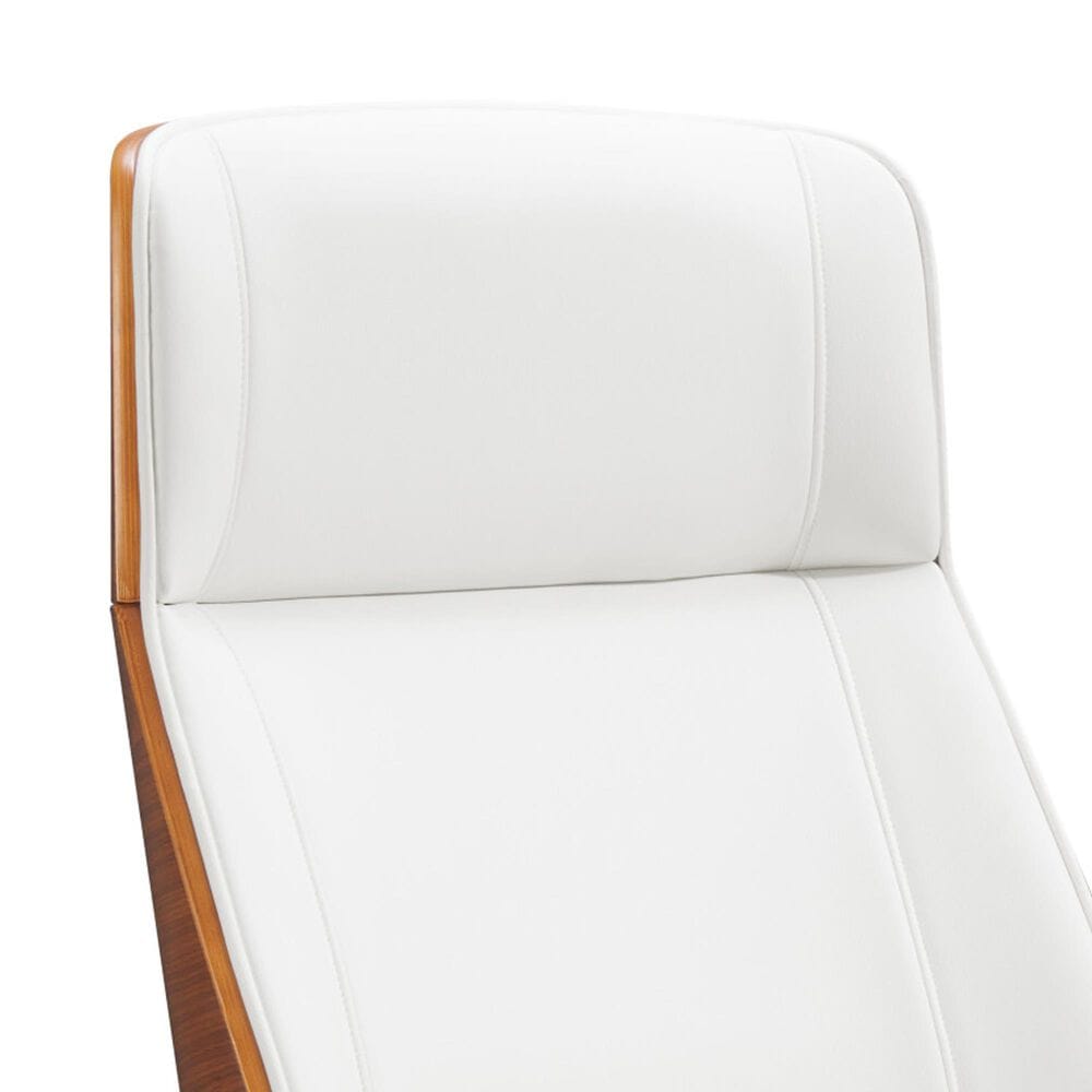 Zuo Modern Flex High Back Office Chair with White Faux Leather in Black and Walnut, , large