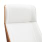 Zuo Modern Flex High Back Office Chair with White Faux Leather in Black and Walnut, , large