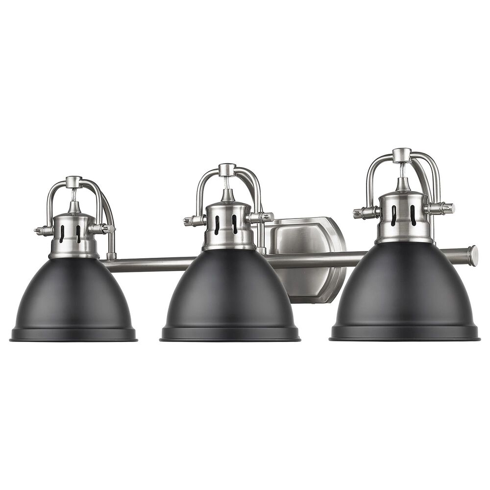 Golden Lighting Duncan 3-Light Bath Vanity in Pewter and Matte Black, , large