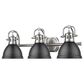 Golden Lighting Duncan 3-Light Bath Vanity in Pewter and Matte Black, , large