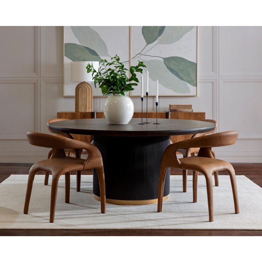 37B Atika Dining Arm Chair in Milliken Cognac, , large