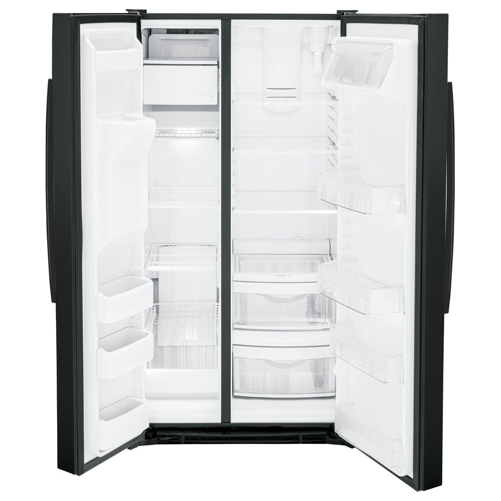 GE Appliances 25.3 Cu. Ft. Side by Side Refrigerator with External Dispenser in Black, , large