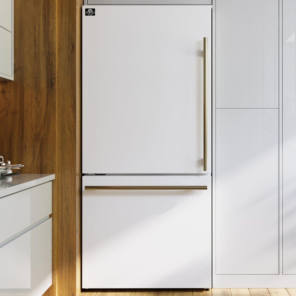 Forno Milano Espresso 17.2 Cu. Ft. Bottom Freezer Refrigerator with Left Swing in White, , large