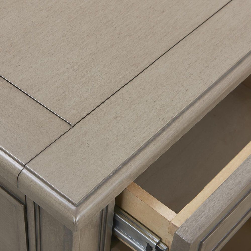 Jennifer Taylor Home JTH Luxe Dauphin Gold Accent 5Drawer Wood Desk in Grey Cashmere Nebraska