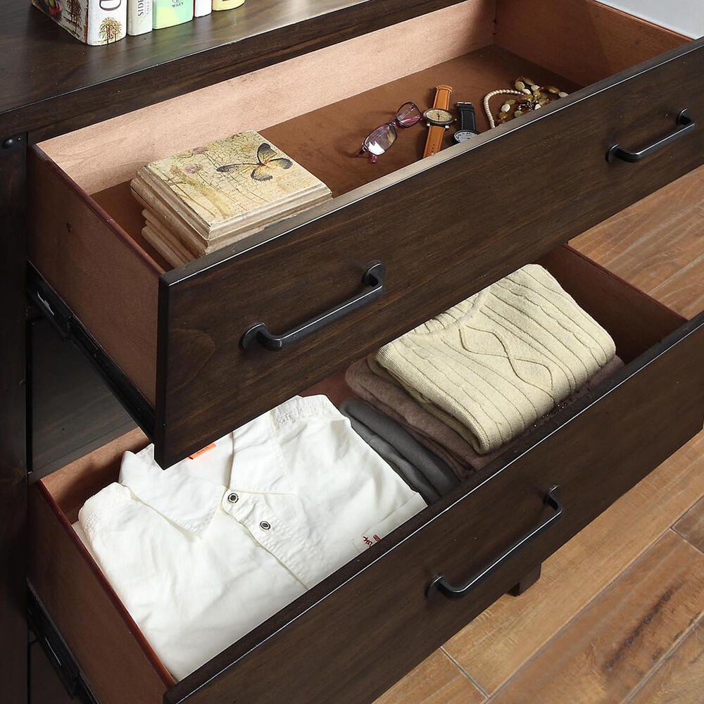 Furniture of America Neal 5-Drawer Chest in Dark Walnut, , large