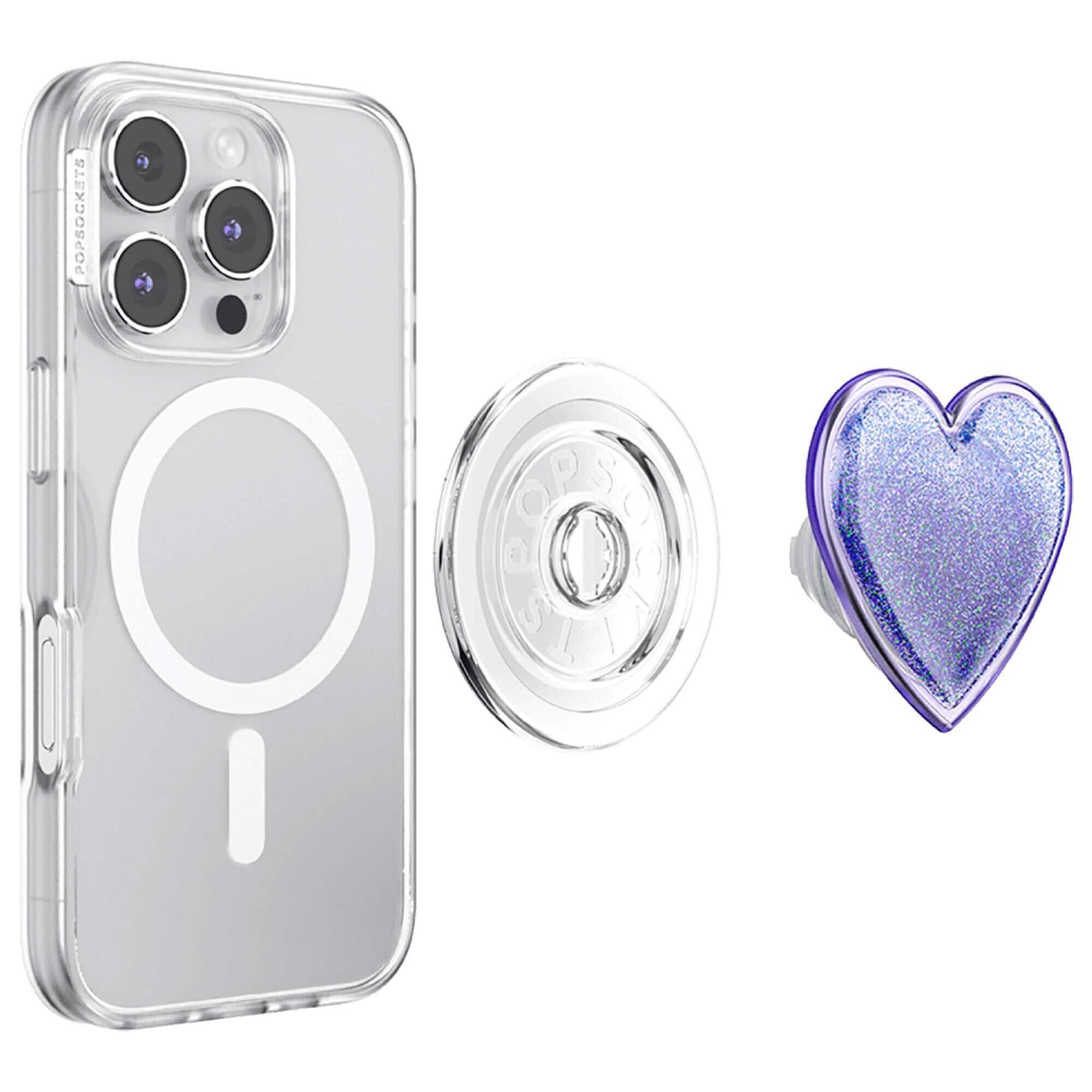 hippopprincess magsafe ドイ PopSockets MagSafe Circle PopGrip in Tidepool Squishy Heart Lavender