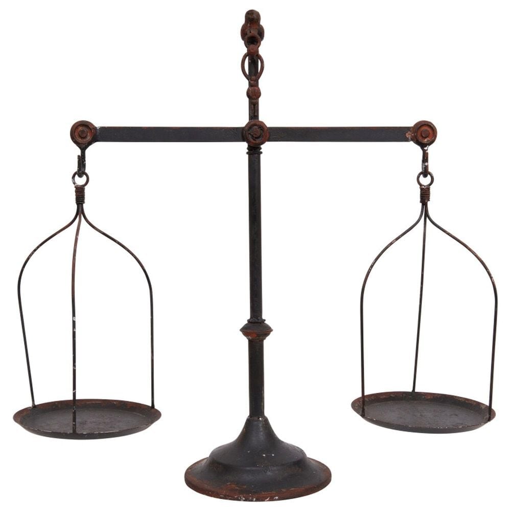 Creative Coop Decorative Antique Iron Balance Scale with Bird in Black, , large