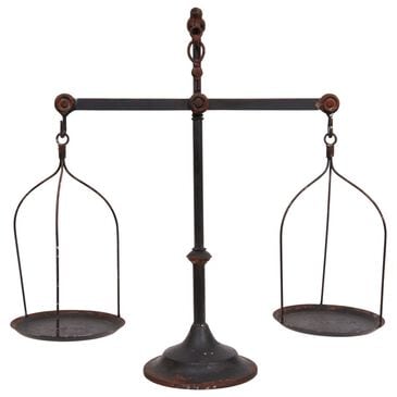Creative Coop Decorative Antique Iron Balance Scale with Bird in Black, , large