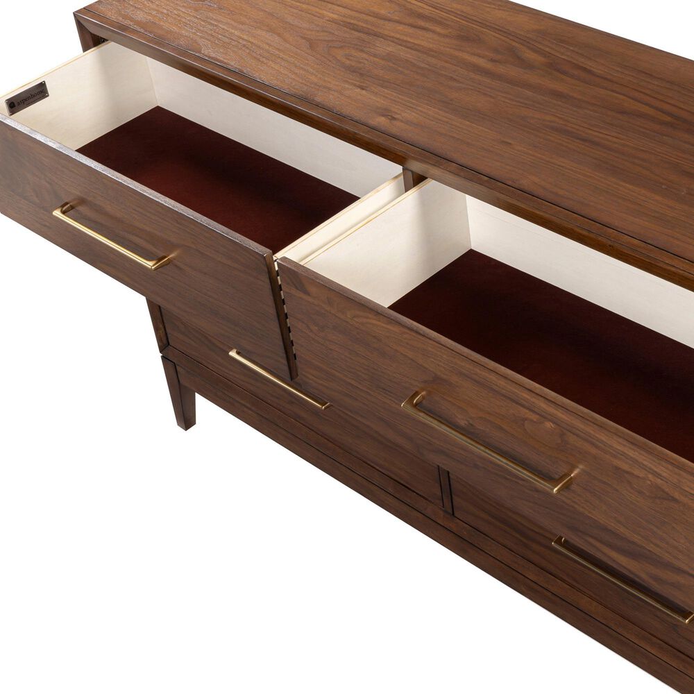 Riva Ridge Jasper 6 Drawer Contemporary Dresser Only in Modern Walnut, , large