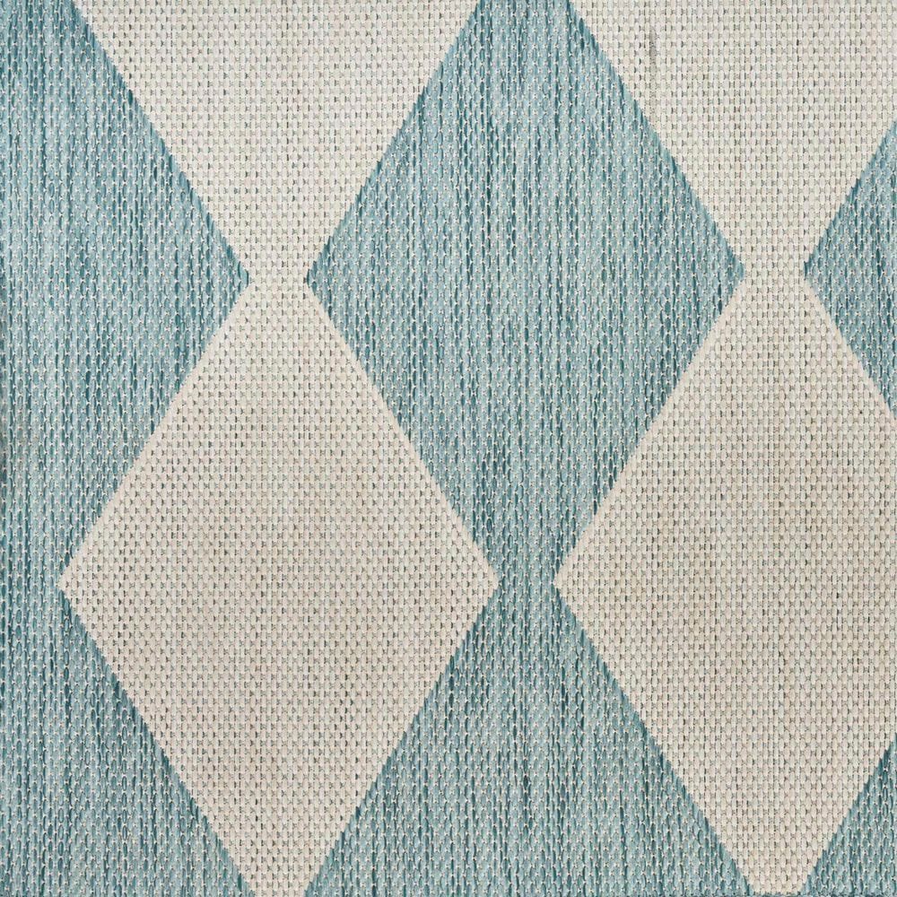 Nourison Positano Geometric Aqua 9&#39; x 12&#39; Indoor/Outdoor Area Rug, , large