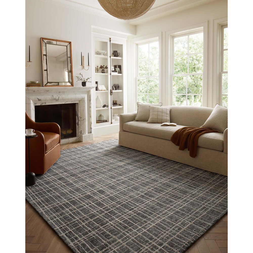 Chris Loves Julia x Loloi Polly 7&#39;9&quot; x 9&#39;9&quot; Graphite and Pebble Area Rug, , large