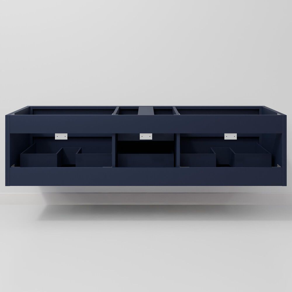 Lexora Home Castor 60" Double Bathroom Vanity in Blue with 2 cm White Quartz Top and Rectangular Sinks, , large