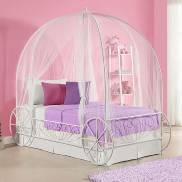 DHP Carriage Twin Metal Bed in White, , large
