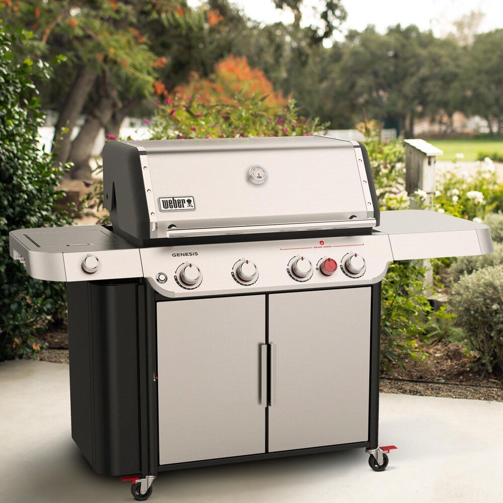 Weber Genesis S-435 Liquid Propane Gas Grill in Stainless Steel, , large