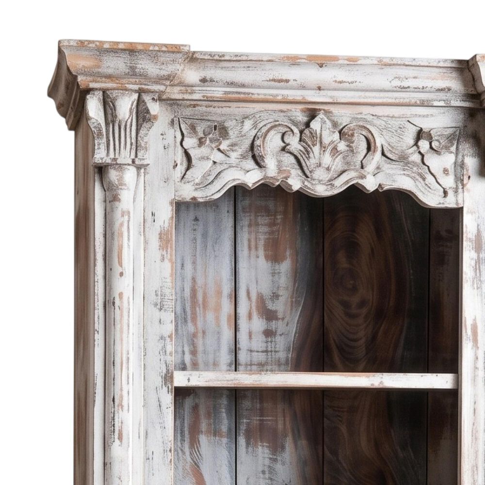 Jaipur Home One of a Kind Architectural Bookcase in White and Grey, , large