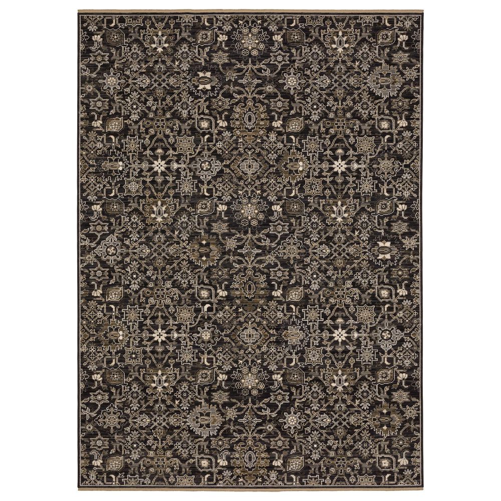 Oriental Weavers Acacia Black and Tan 6"7" x 9"6" Area Rug, , large