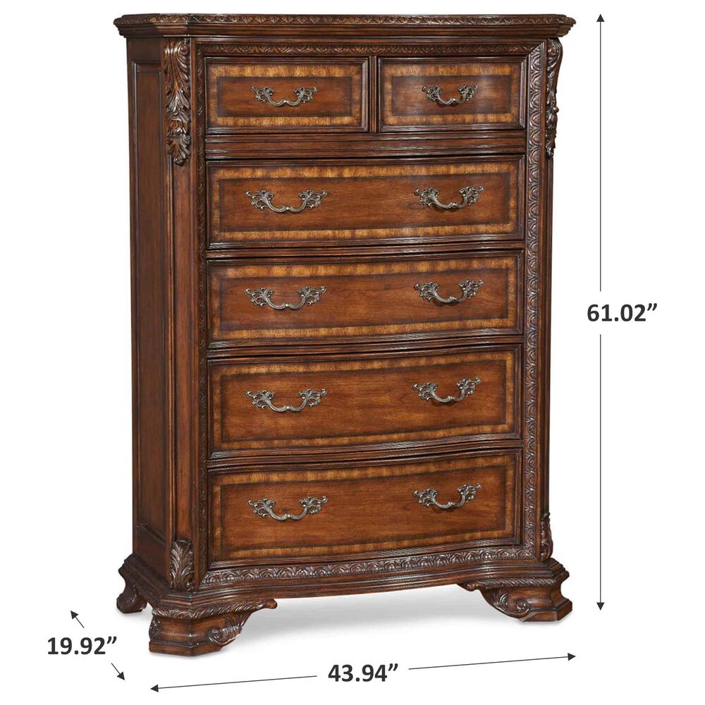 Vantage Old World 6-Drawer Chest in Medium Cherry, , large