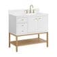 37B Isadore 36" Single Bathroom Vanity Cabinet in Bright White and White Composite Stone Top and Backsplash, , large