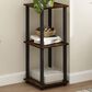 HOMLUX 2-Tier End Table in Amber Pine and Black (Set of 2), , large