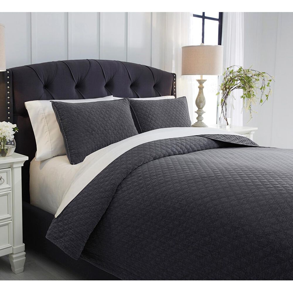 Signature Design by Ashley Ryter Queen Coverlet Set in Charcoal, , large