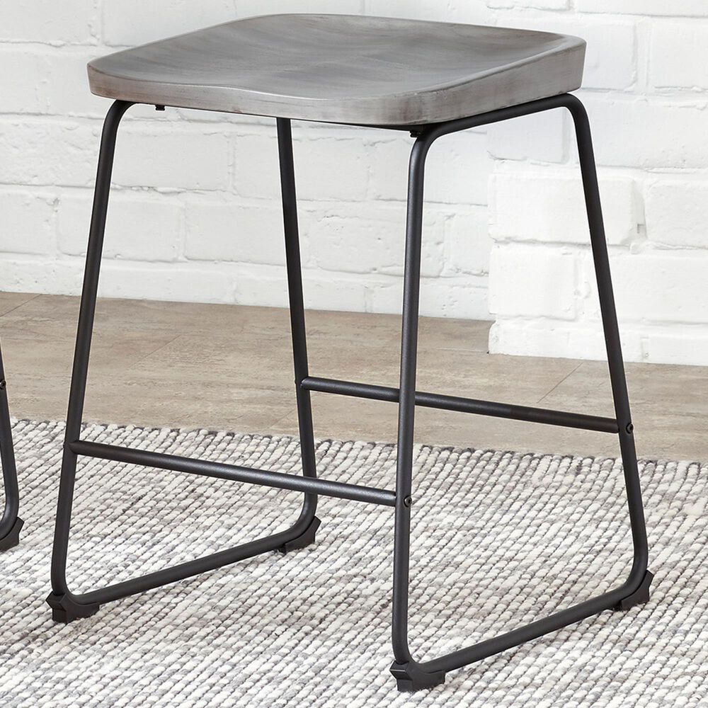 Signature Design by Ashley Showdell Counter Height Barstool in Gray and Black, , large
