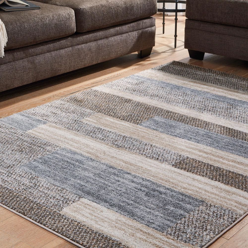 Ashley Sethburn 5&#39; x 7&#39; Cream, Brown and Gray Area Rug, , large