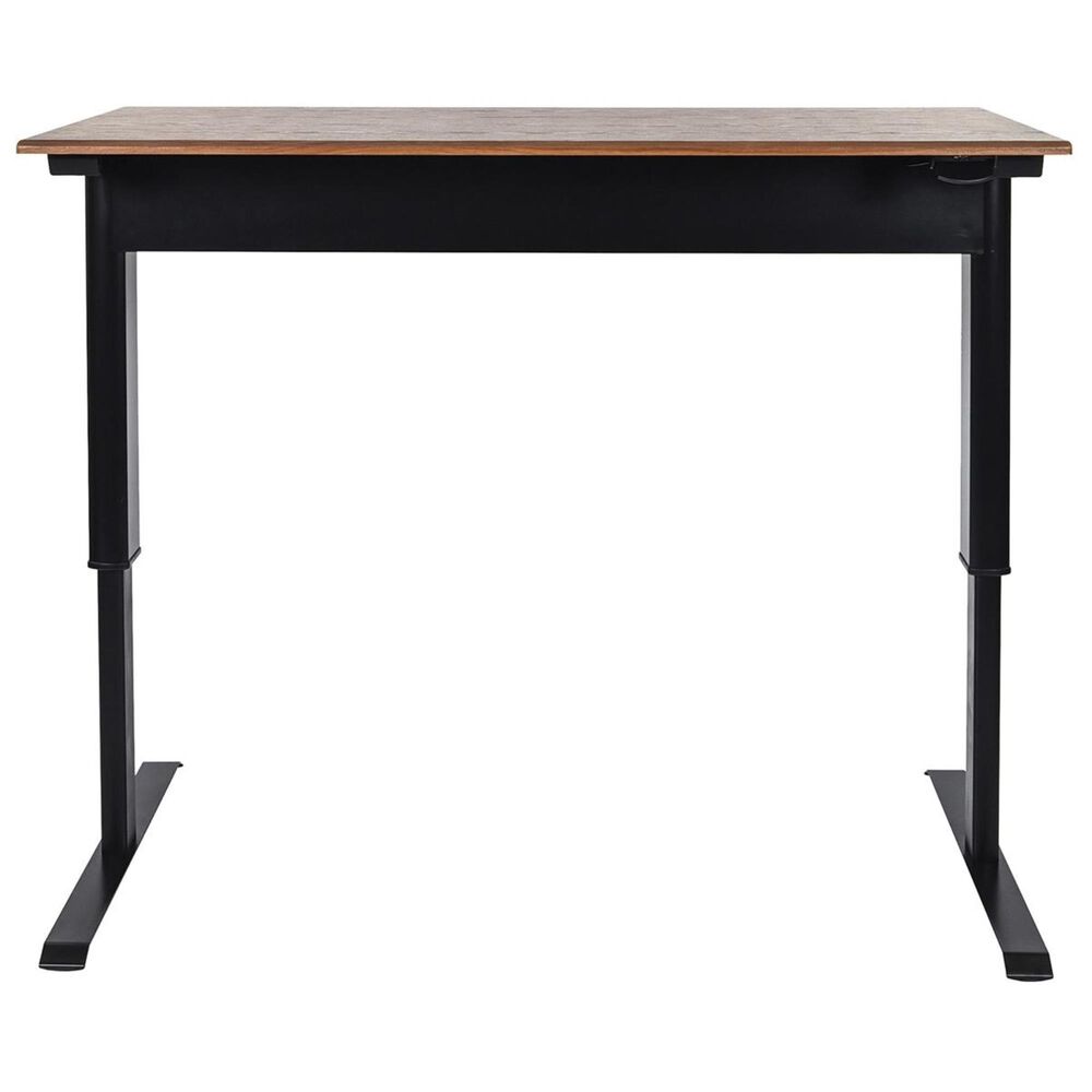 Luxor 56" Pneumatic Adjustable Height Standing Desk in Black/Teak